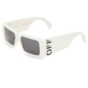 OFF WHITE’s Milano Unisex-Rect Sunglasses-w Leather Case -White